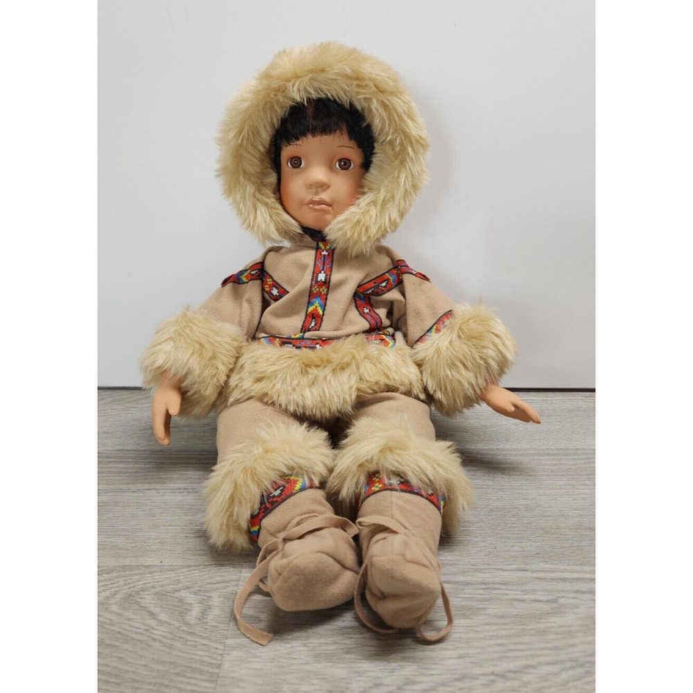 Vtg Native American Eskimo Nika 17" Porcelain Doll The Hamilton Collection
